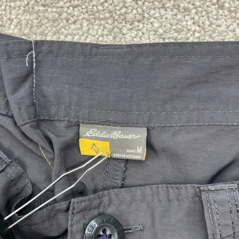 Eddie Bauer Travex Mens M Cargo Shorts Dark Gray Nylon Hiking OutdoorTrail